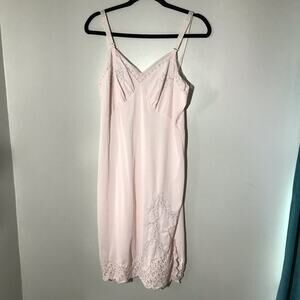 Vintage aristocraft superior pink embroidered L slip dress fairy whimsical y2k